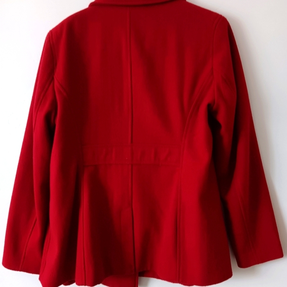 Women's red pea coat size M - Picture 3 of 3